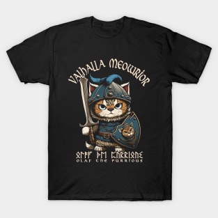 Nordic Norse Valhalla Viking Cat Warrior T-Shirt